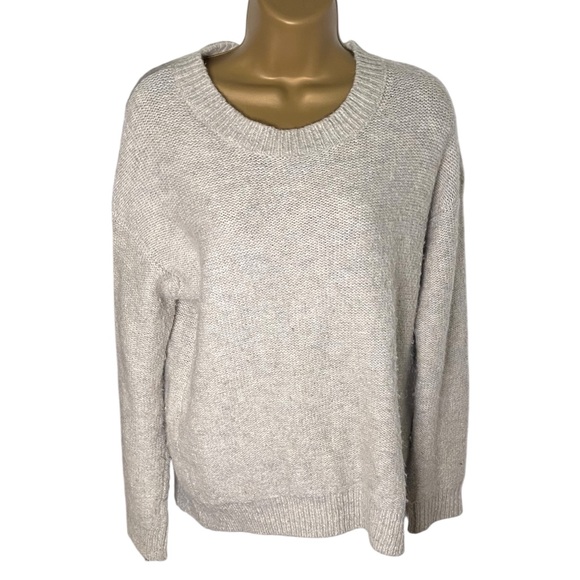 Vince Sweaters - Vince. Mohair Merino Wool Blend Oversized Crewneck Knit Sweater Oatmeal XS
